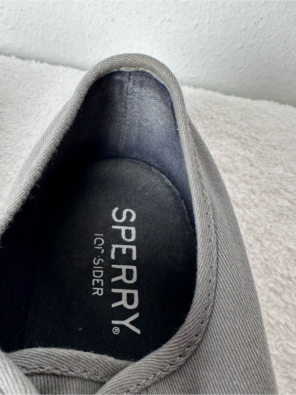 Sperry Top-Sider Pier View Gray Canvas Low-Top Sneakers with Tan Laces Size 7.5 - Picture 10 of 12